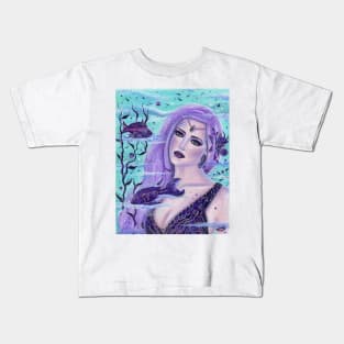 Lavender Ice Mermaid by Renee Lavoie Kids T-Shirt